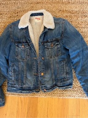American Eagle Sherpa Trucker Jean Jacket